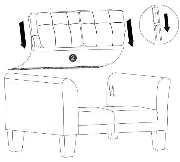 Polibi CB-2PLGLS-23 57.5 Inch and 79.9 Inch W Round Arm Linen Straight Sofas - etal plates