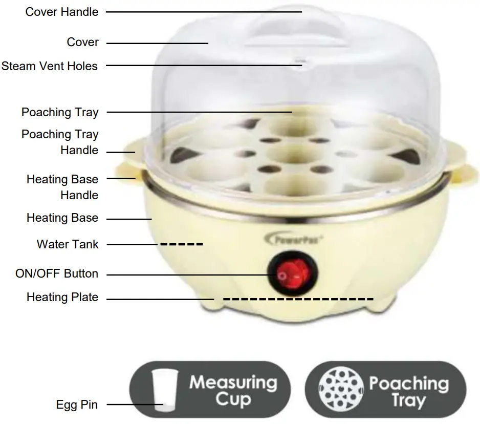 PowerPac PPE703 Electric Egg Food Multifunction Steamer - fig 3