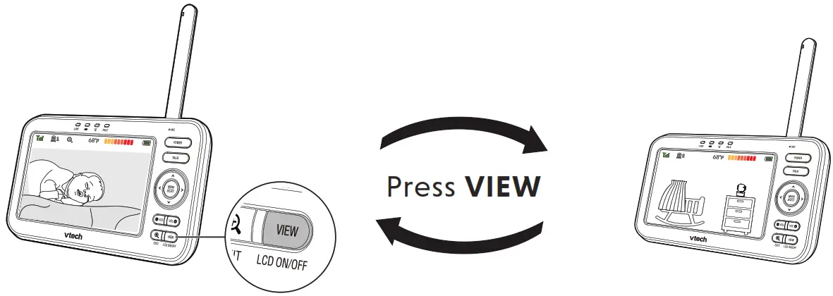 vtech VM5254 Video Baby Monitor - Change different views