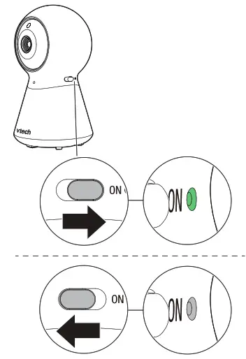 vtech VM5254 Video Baby Monitor - Power on