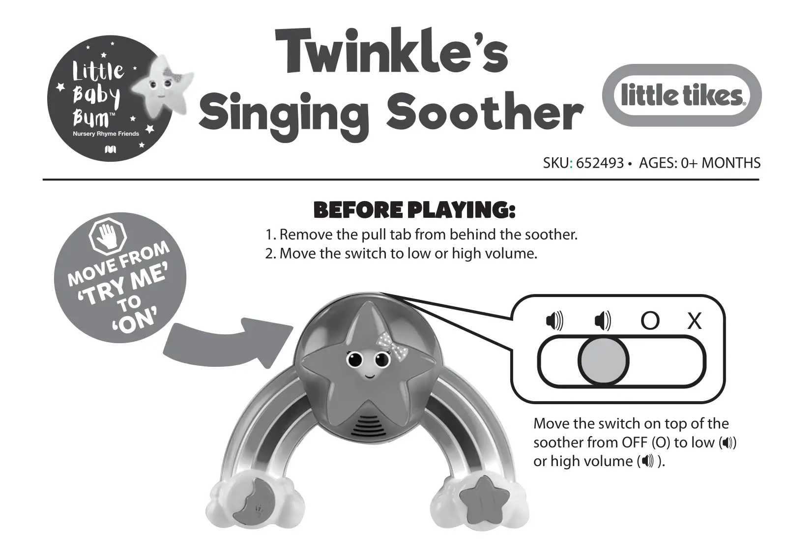 little tikes 652493 Little Baby Bum Twinkle's Singing Crib Soother Instruction Manual