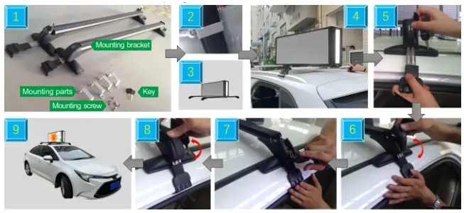 3U VIEW TB2 VST Taxi Roof LED Display - display