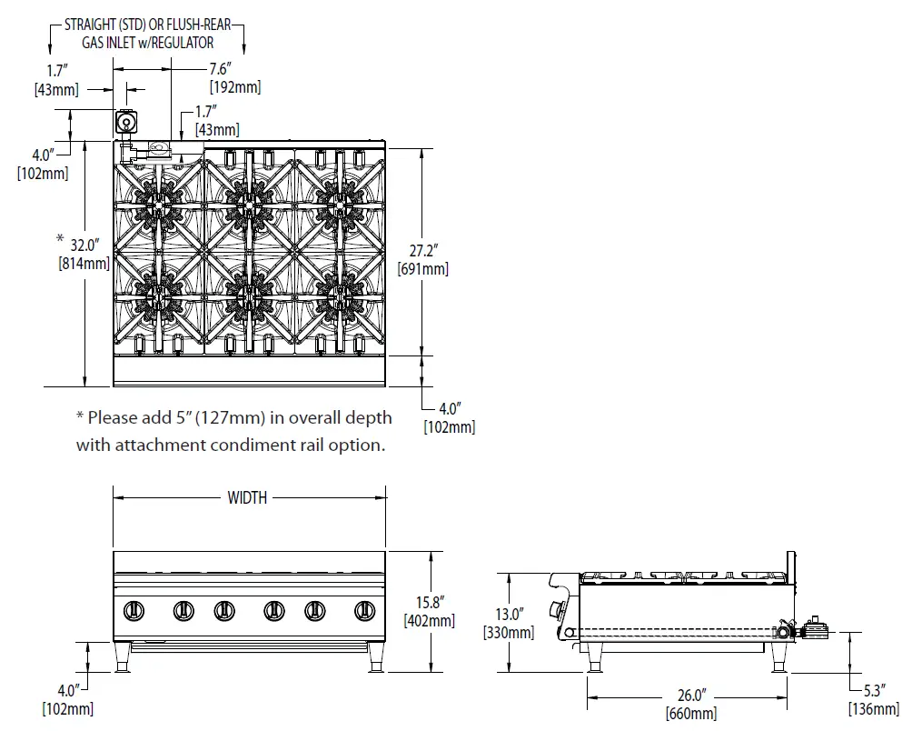 Garland GTGG36-GT36M Heavy-Duty Countertop Stainless Steel Gas Griddle fig 1
