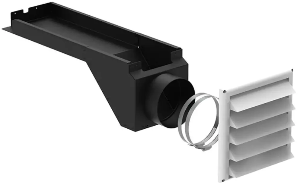 SBI AC01421 Fresh Air Intake Kit for Wood Stove on legs and pedestal