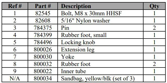 NORTH STAR STAR M157143A.1 Soft Wash Telescoping Wand Tripod Owner's Manual - Exploded View and Parts Breakdown