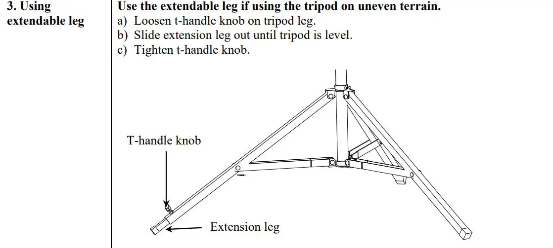 NORTH STAR STAR M157143A.1 Soft Wash Telescoping Wand Tripod Owner's Manual - Using the Tripod
