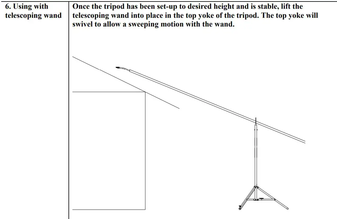 NORTH STAR STAR M157143A.1 Soft Wash Telescoping Wand Tripod Owner's Manual - Using the Tripod