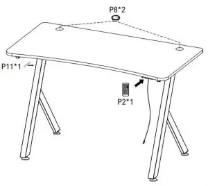 SVIVE VEGA Dark Gaming Desk w/RGB Installation Guide