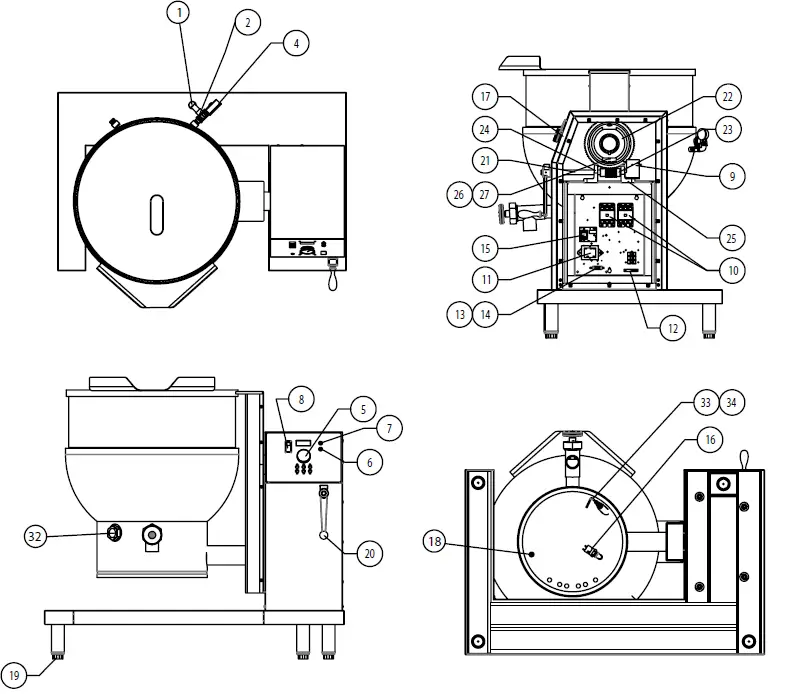 groen DEE 4T-60CTA 3 60 gal Steam Kettle 8