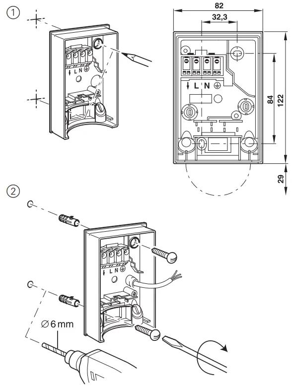 merten ARGUS 220 Motion Detector - ARGUS to the wall