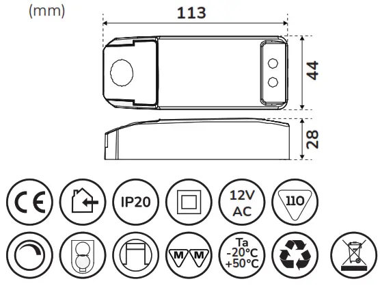 llitt 480014 Thea Trafo 12V 0-100W Thea Electronic Transformer - Figure 1
