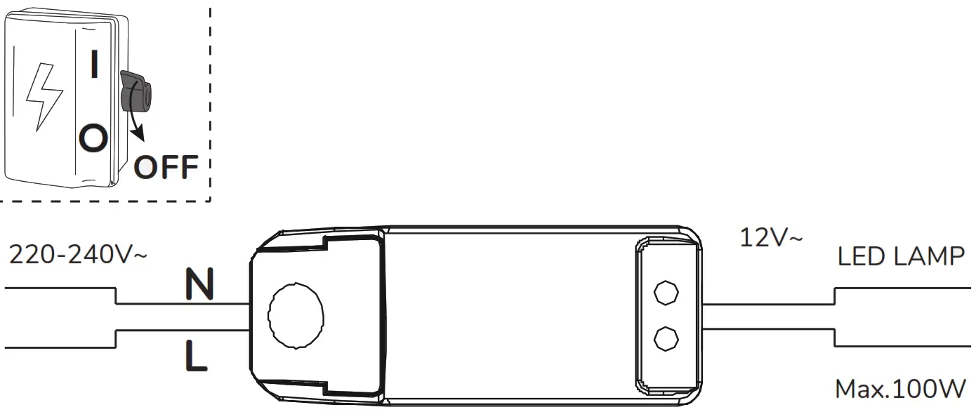llitt 480014 Thea Trafo 12V 0-100W Thea Electronic Transformer - Figure 2