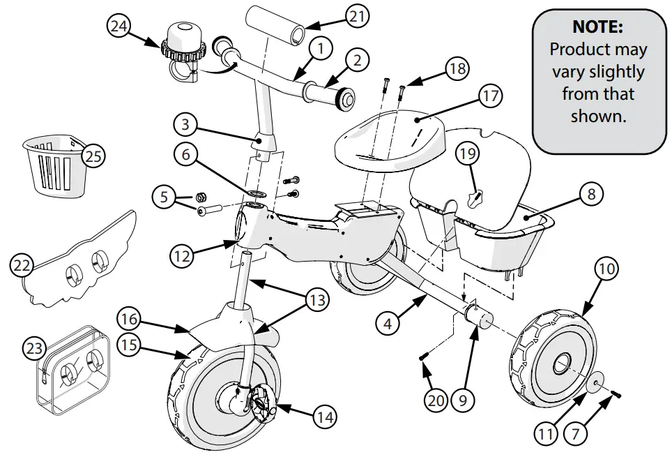 HUFFY n 2 Balance Bike - Parts Assembly