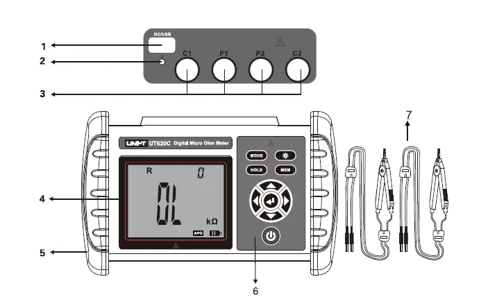 UNI-T-UT620C-Digital-Micro-Ohm-Meter-Instruction-FIG-1