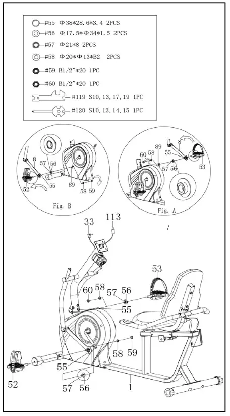 SUNNY HEALTH FITNESS SF-RB4936 Cross Trainer Magnetic Recumbent Bike with Arm Exercisers - Fig 10
