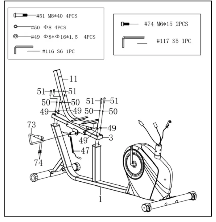 SUNNY HEALTH FITNESS SF-RB4936 Cross Trainer Magnetic Recumbent Bike with Arm Exercisers - Fig 5