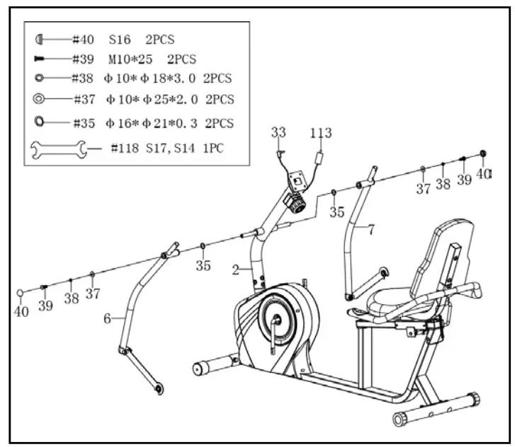 SUNNY HEALTH FITNESS SF-RB4936 Cross Trainer Magnetic Recumbent Bike with Arm Exercisers - Fig 9