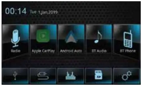 BLAUPUNKT Car Multimedia Dakota BP800PLAY-Main menu