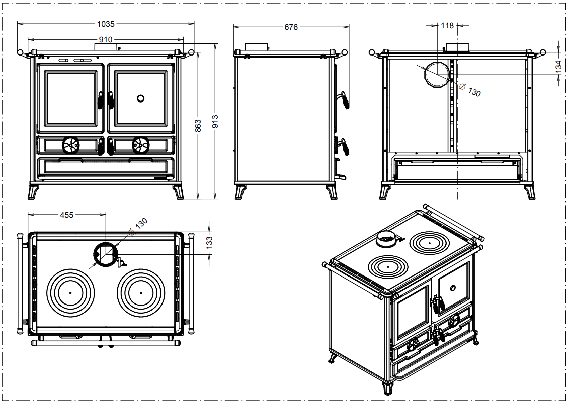 THERMOROSSI AP THERM 028 Free Line Wood Cookers - fig 2