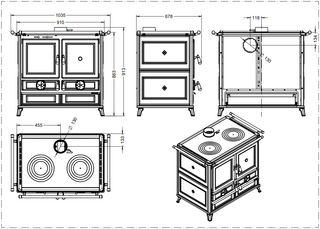 THERMOROSSI AP THERM 028 Free Line Wood Cookers - fig 3