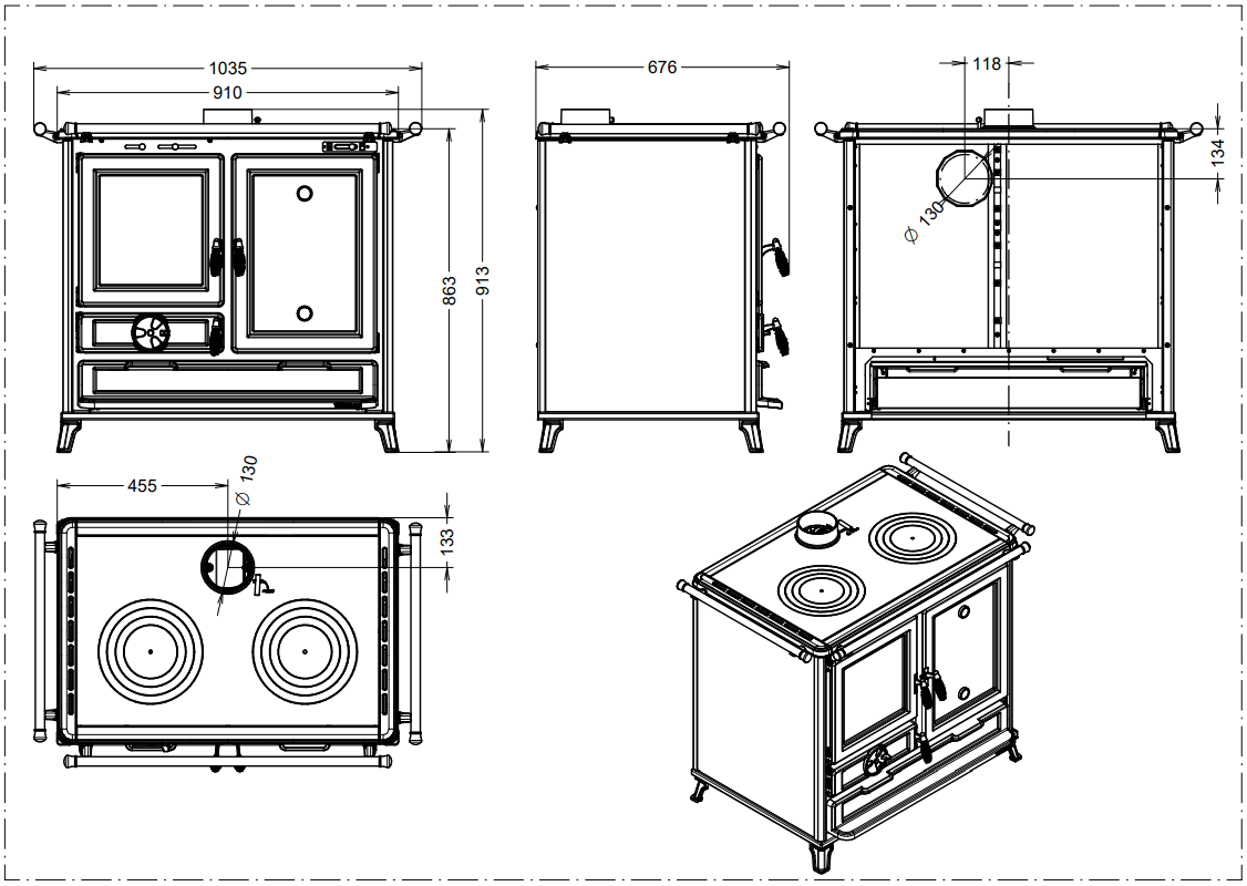 THERMOROSSI AP THERM 028 Free Line Wood Cookers - fig 4