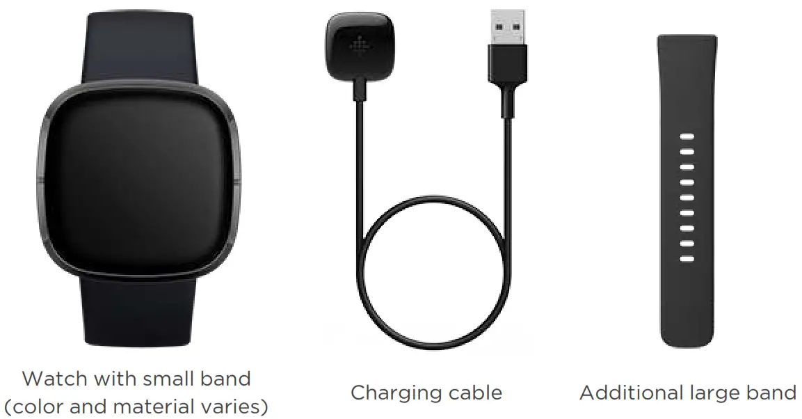 Fitbit Sense FB512 Advanced Smartwatch with Tools for Heart Health - Sense box includes