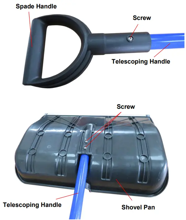 westfalia 946960 Telescoping Snow Shovel with Plastic Pan - fig 1