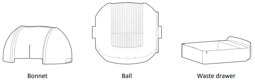choueer ChouBox Automatic Cat Litter Box - Components that can be removed and washed
