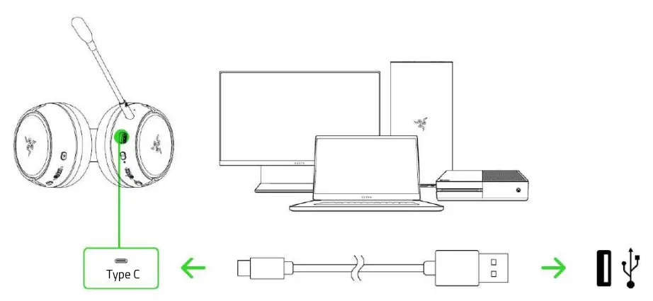 RAZER KAIRA PRO Wireless Gaming Headset for Xbox - charging
