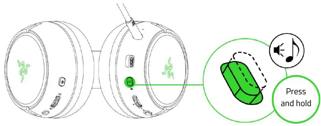 RAZER KAIRA PRO Wireless Gaming Headset for Xbox - connect botton 3