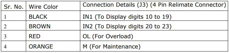 Inditech TFT 170X900 Parallel COP Touch User Manual - SPECIAL INPUTS CONNECTION DETAILS