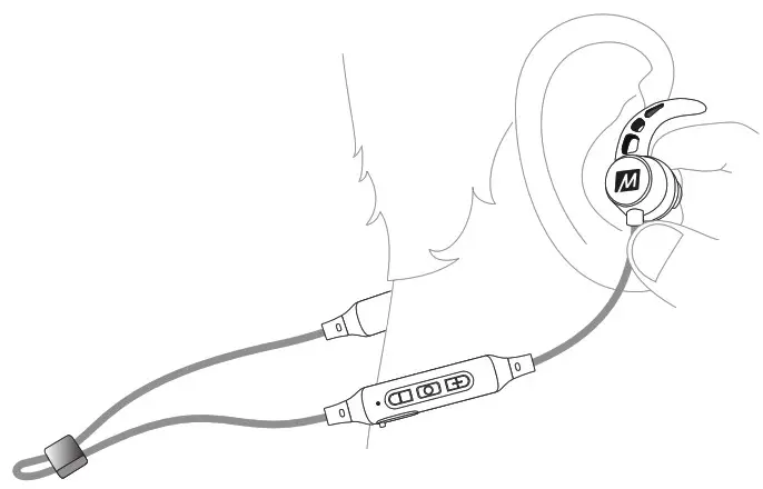 MEE audio X5 Wireless In-ear Stereo Headset - STEP 4 WEARING THE X5