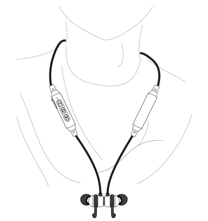 When not in use, clip earphones together using built-in magnets.