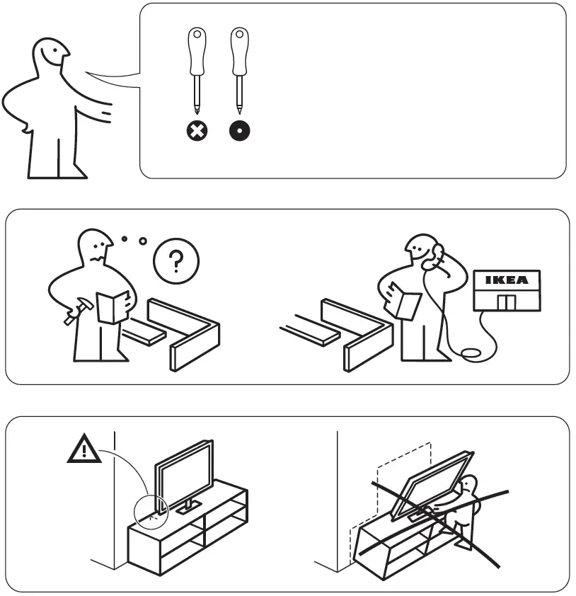 IKEA 503.034.29 VITTSJO TV Bench Instruction