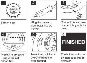 Merece CZK-3659 Portable Car Tire Inflator-- usjing