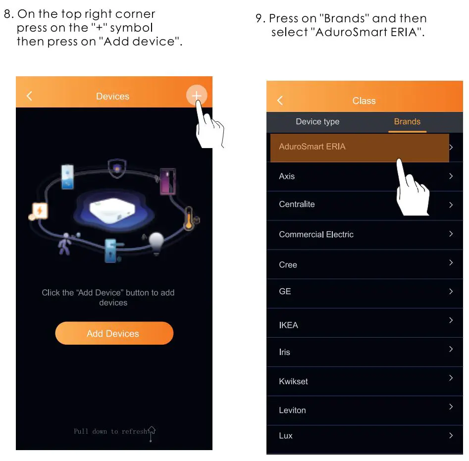 ADUROSMART ERIA Smart LED Strip User Manual - On the top right corner press on the + symbol