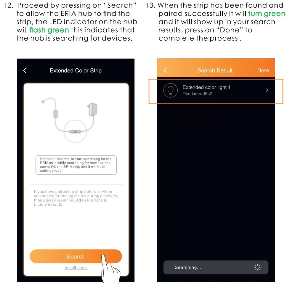ADUROSMART ERIA Smart LED Strip User Manual - Proceed by pressing on search