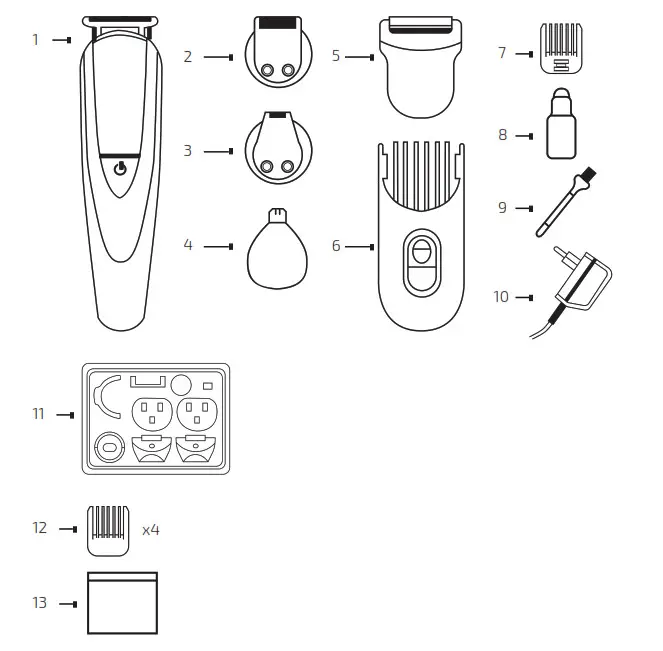 cecotec Bamba 04220 PrecisionCare Multigrooming Pro- PARTS AND COMPONENTS
