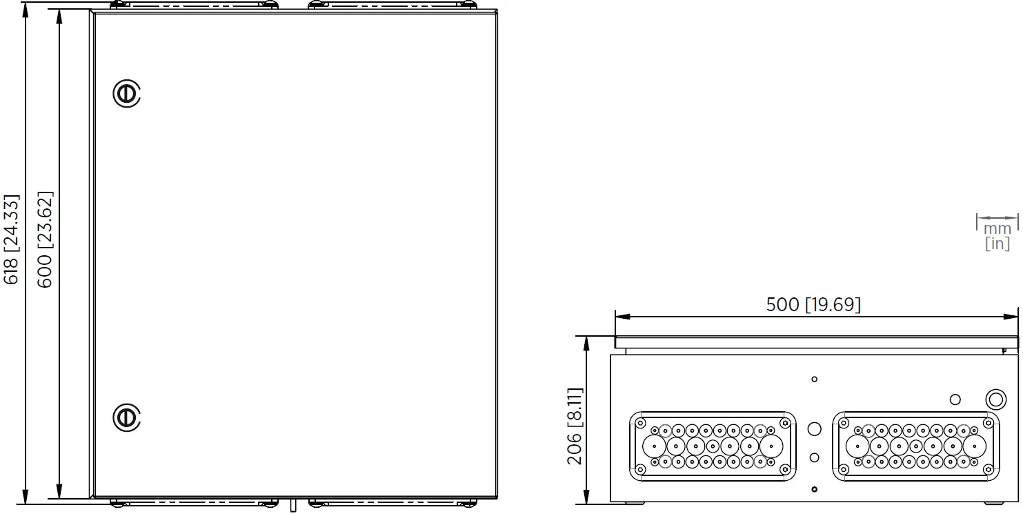 CAB100B Enclosure Dimensions