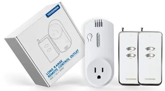 TOVEENEN 500ft 15A 3000W Long Range Remote Control Outlet
