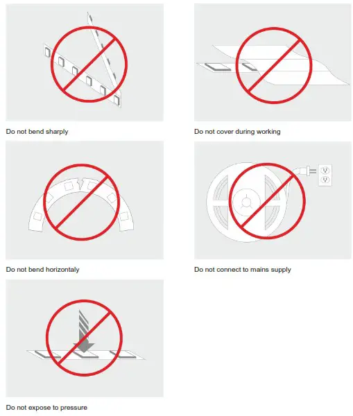PROLED IP20 Flex Lightning Strip - Cautions