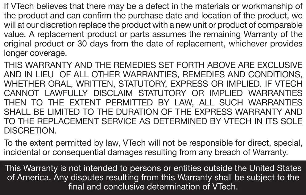 Kidizoom Smartwatch DX - Product Warranty Info 2