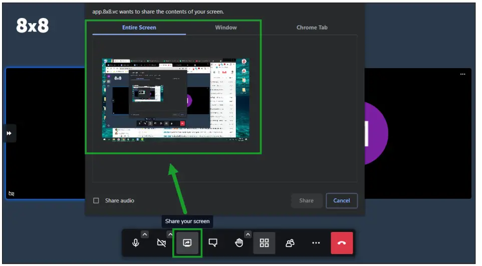 8x8 Video Meetings Apps - browser