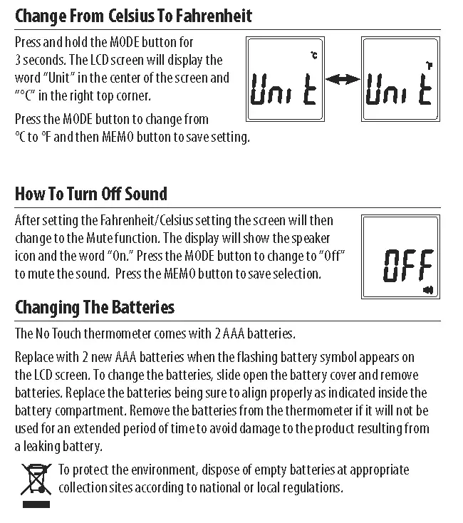Food & Bath Temperatures