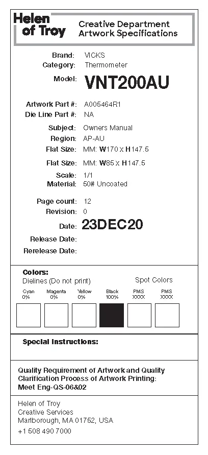 Creative Department Artwork Specifications