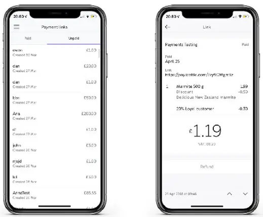 Zettle 68896 Payment Link - Checking paid and unpaid orders