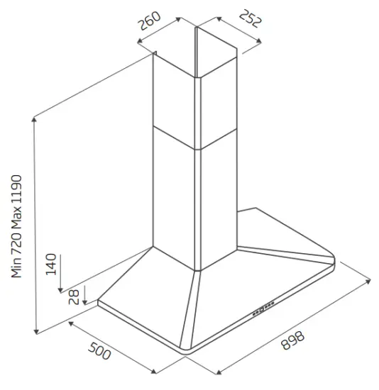schweigen WM2190S Rangehood - Dimensions2