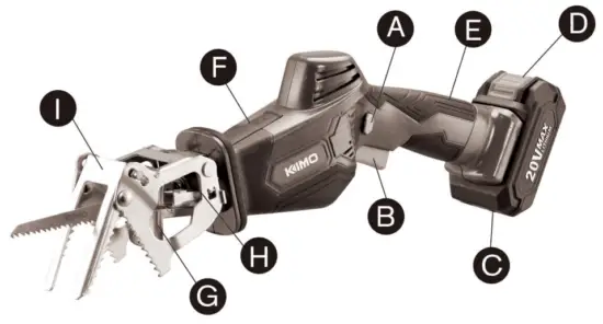 KIMO 9519 20V Cordless Recipro Saw fig 18