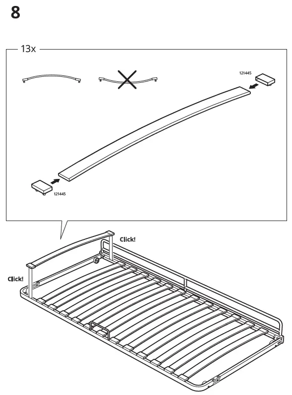 IKEA 904.483.26 Vitval Underbed Slatted Bed Base fig 7