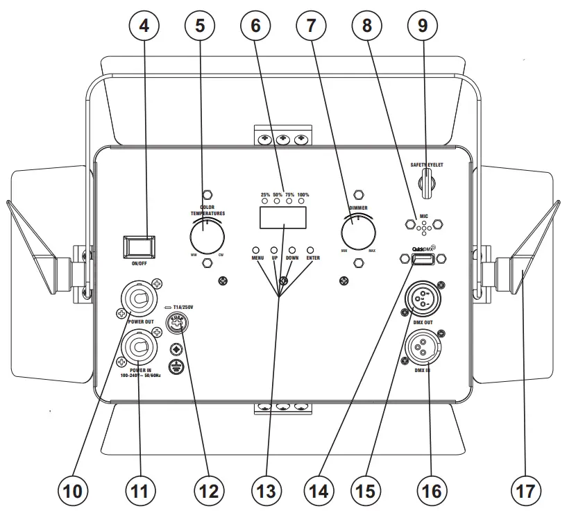 eurolite Akku PLL-168 WW or CW Rechargeable Panel Light - Via DMX cable 4